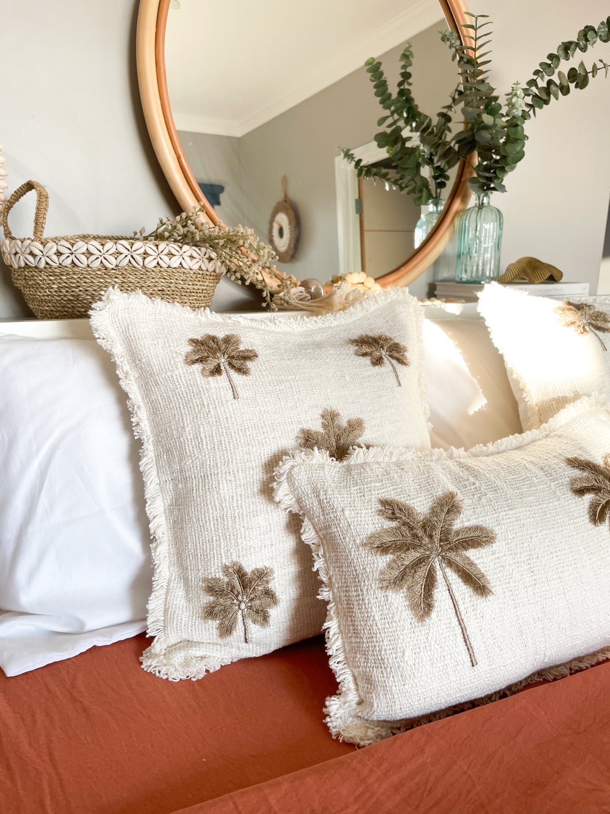 Cotton palm tree cushion