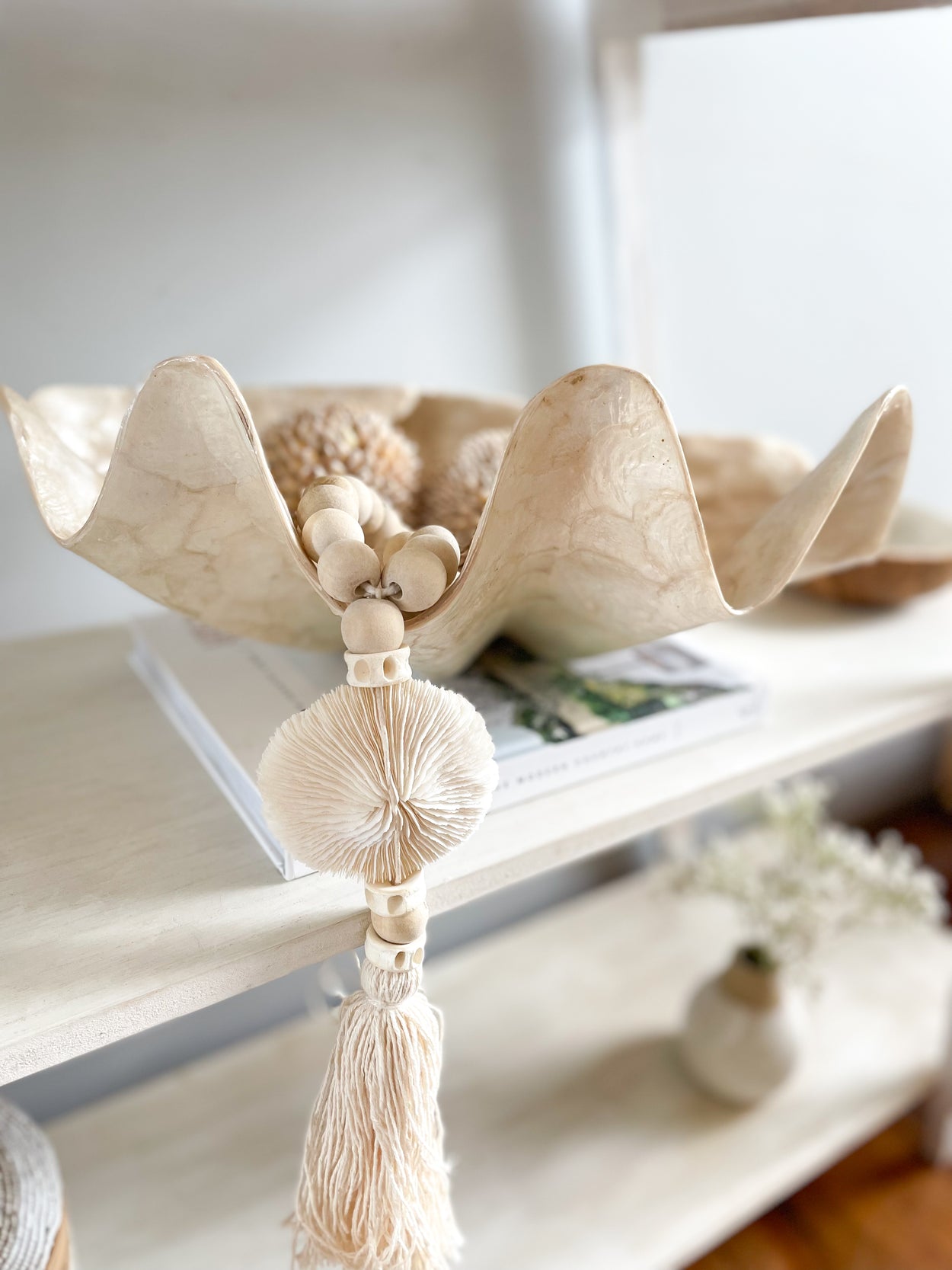 Coral Beaded Tassel