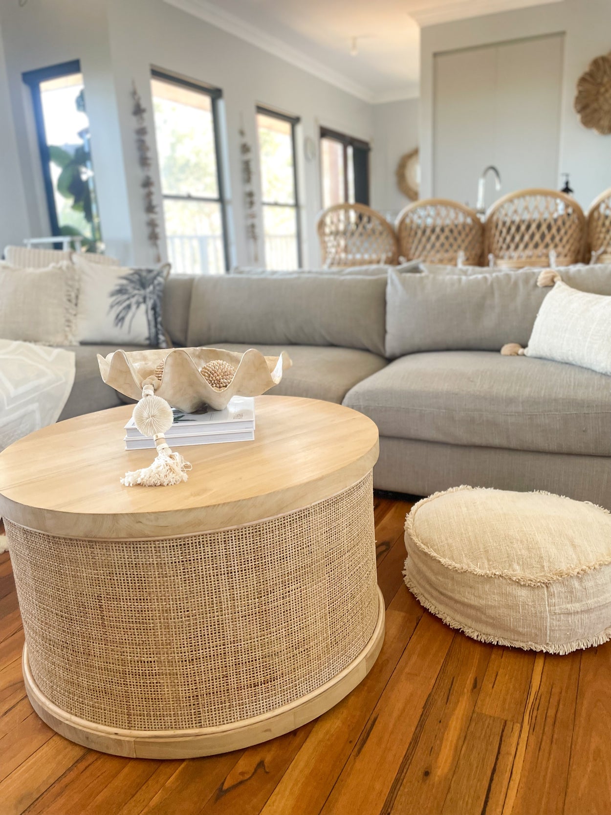 Natural cotton floor cushion