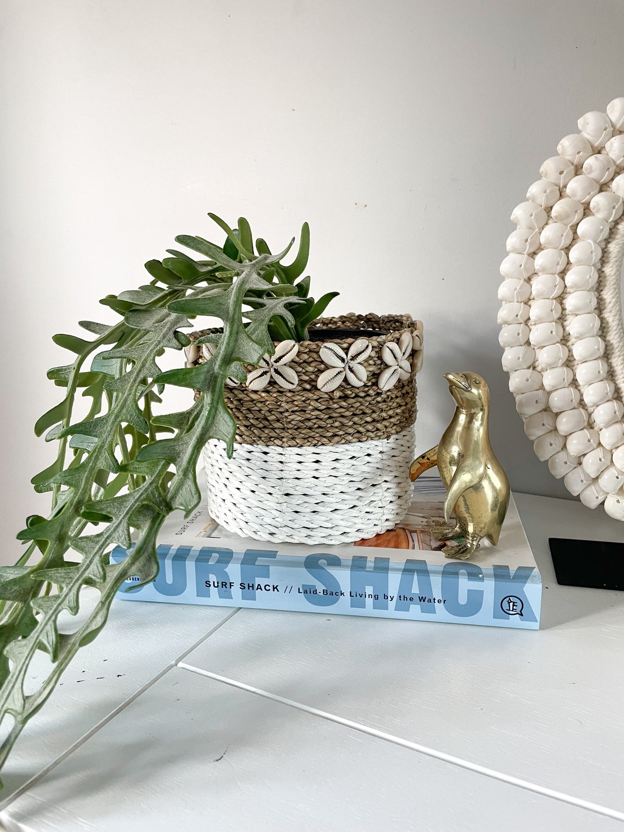 Cowrie Shell Seagrass Basket