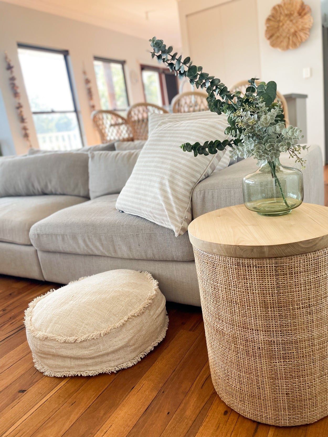 Natural cotton floor cushion