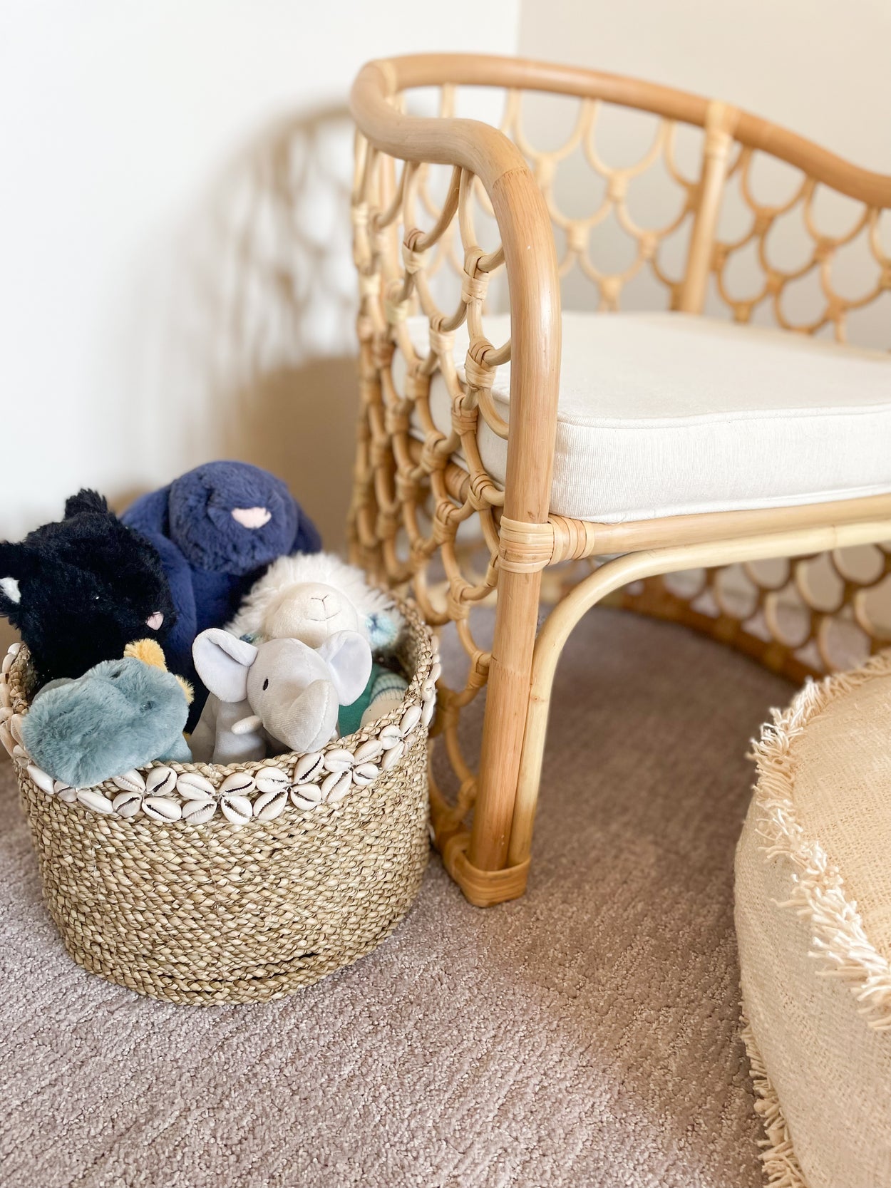 Natural cotton floor cushion