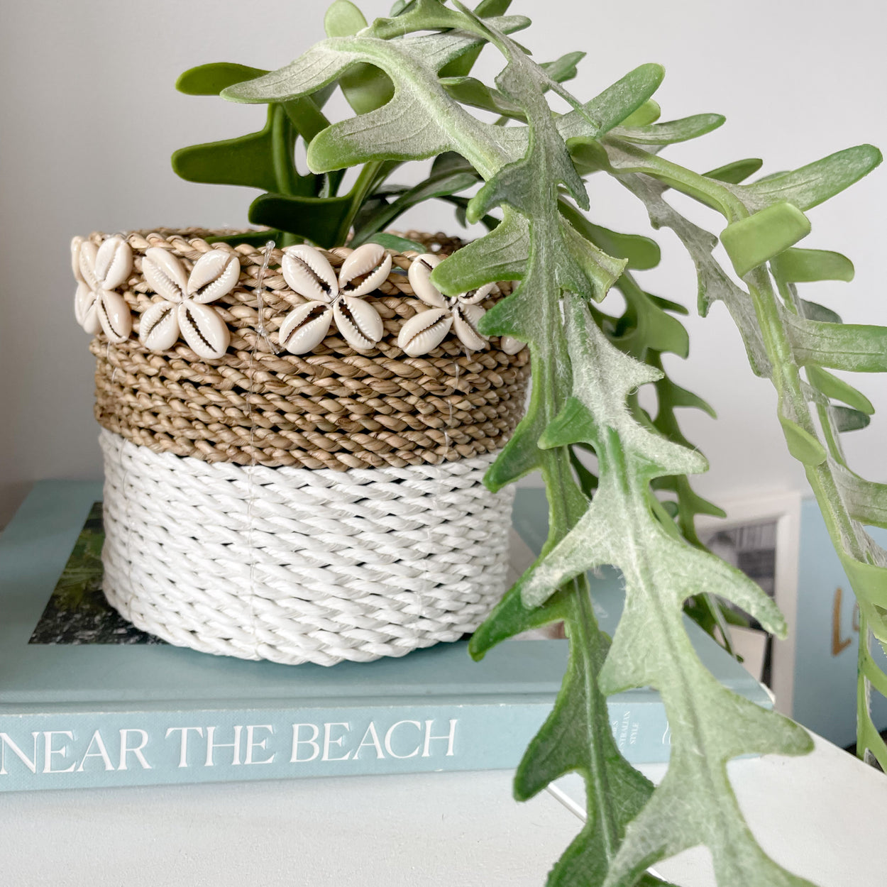 Cowrie Shell Seagrass Basket