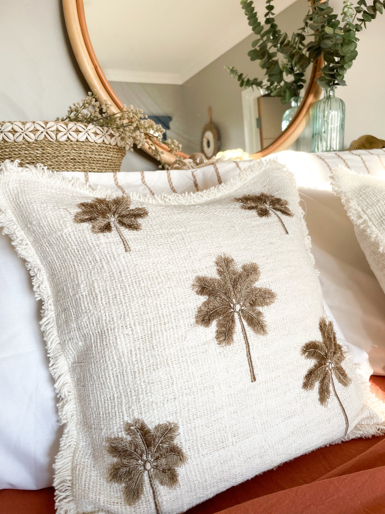 Cotton palm tree cushion