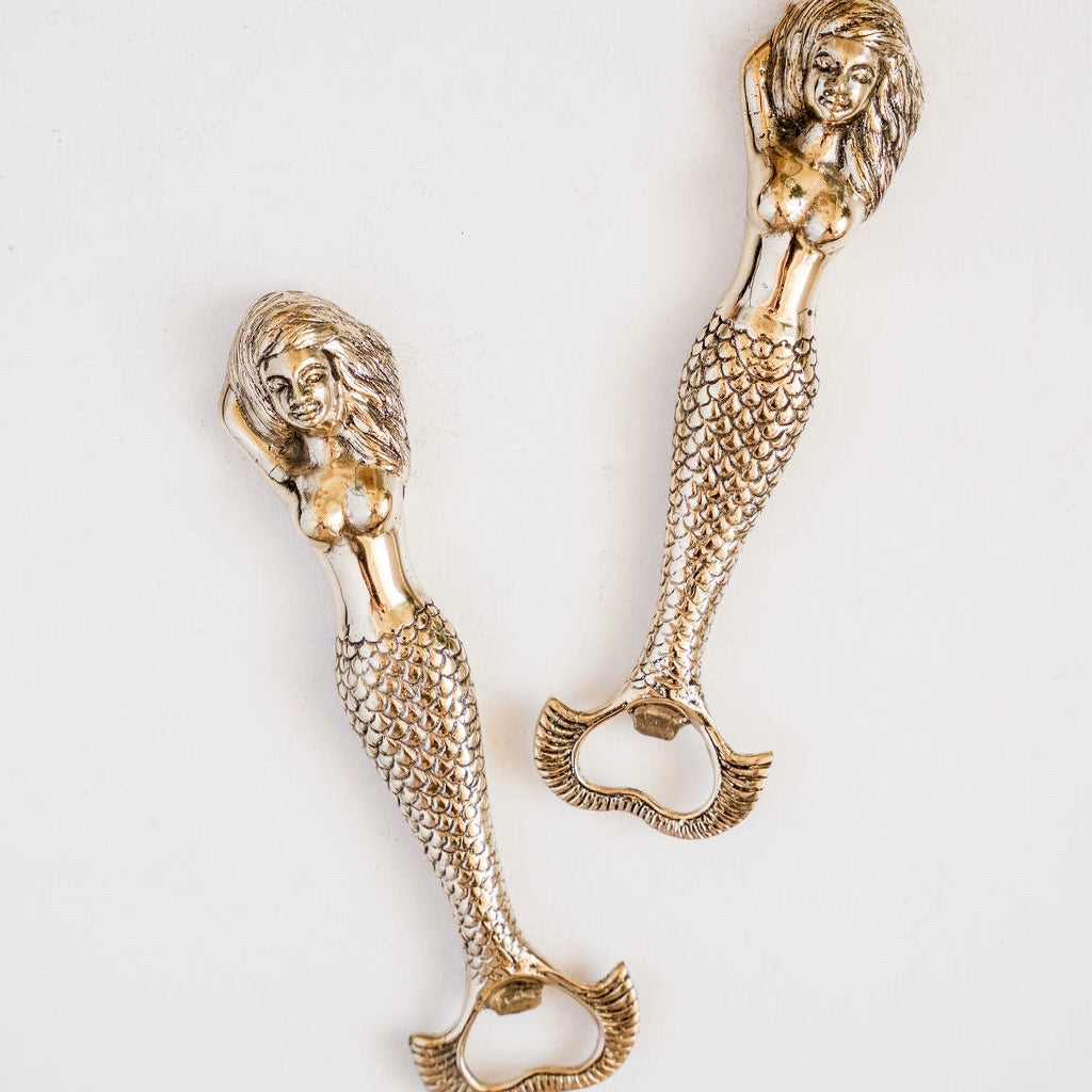 Brass Mermaid Bottle Opener. Boho Coastal Homewares Australia