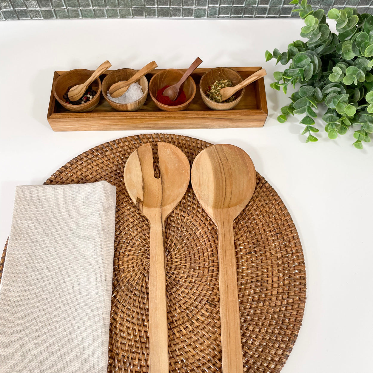 Teaki 4 Dish Condiments