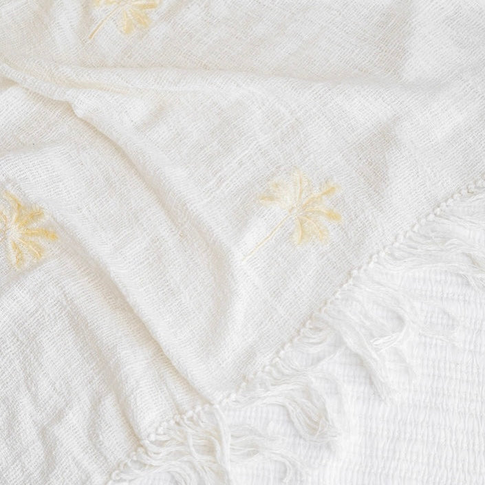Cotton palm tree throw