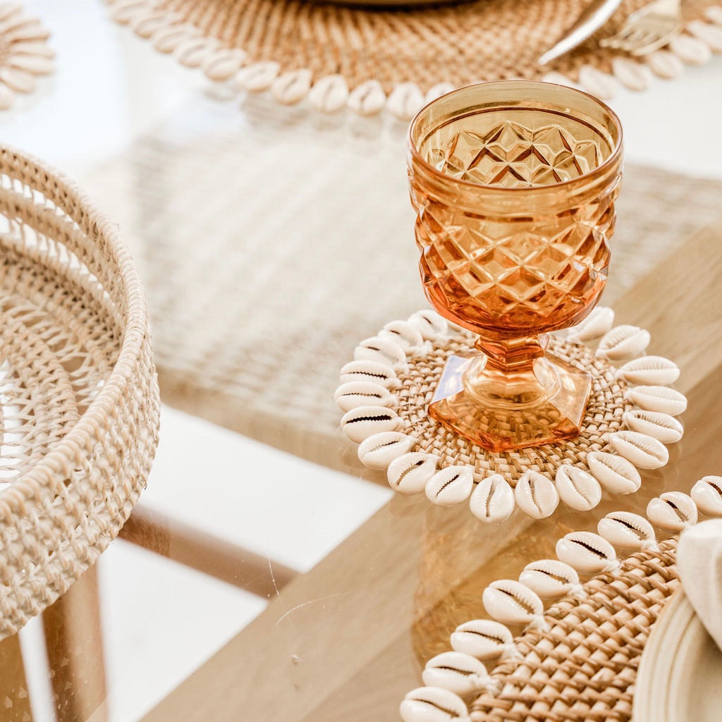 Shell Rattan Coasters