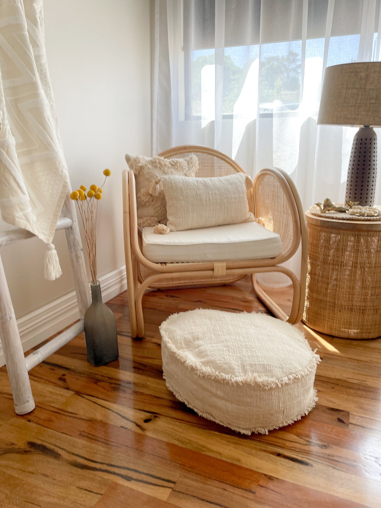 Cotton Floor Cushion Coastal Boho Homewares and Decor