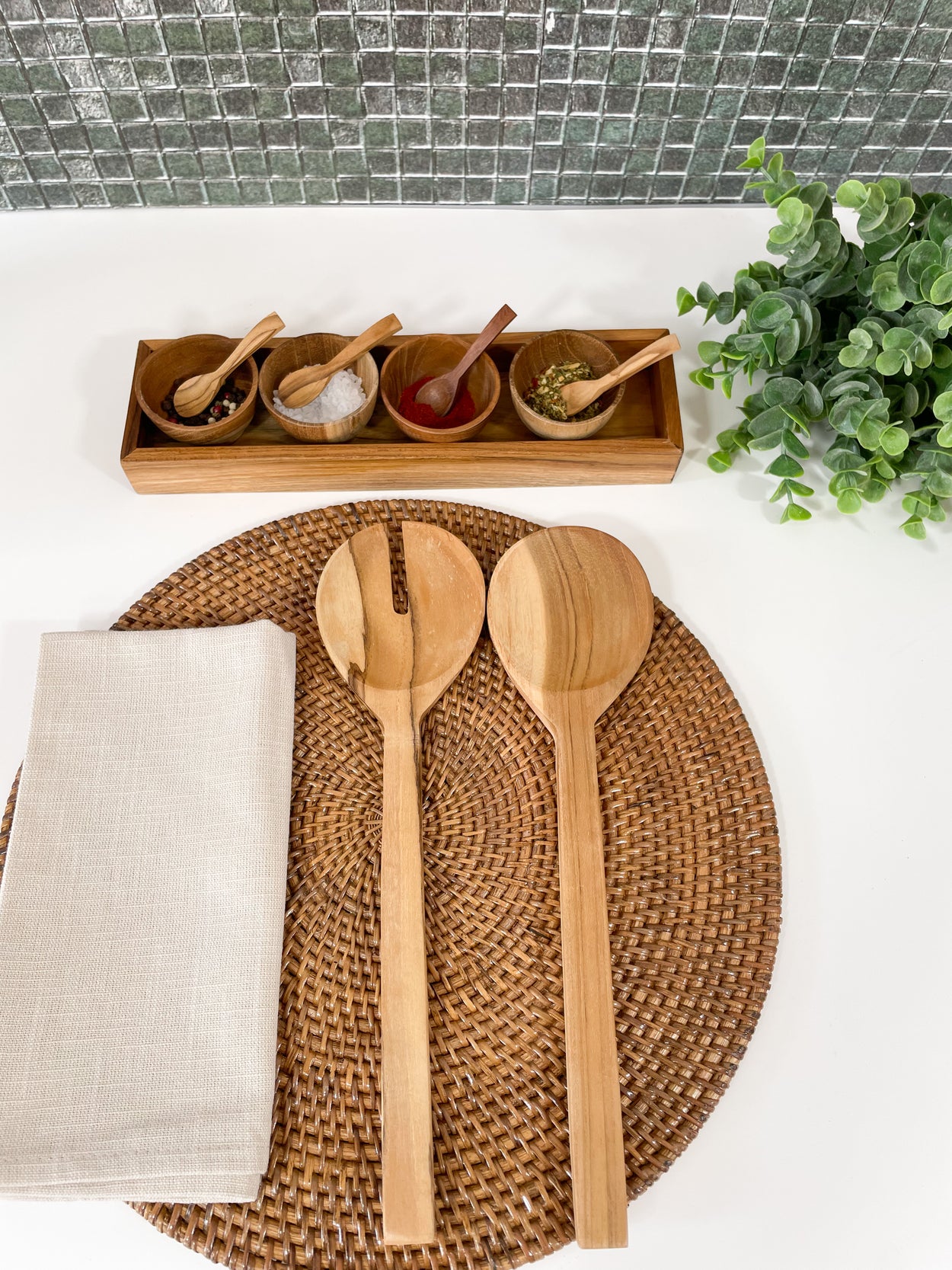 Teaki 4 Dish Condiments