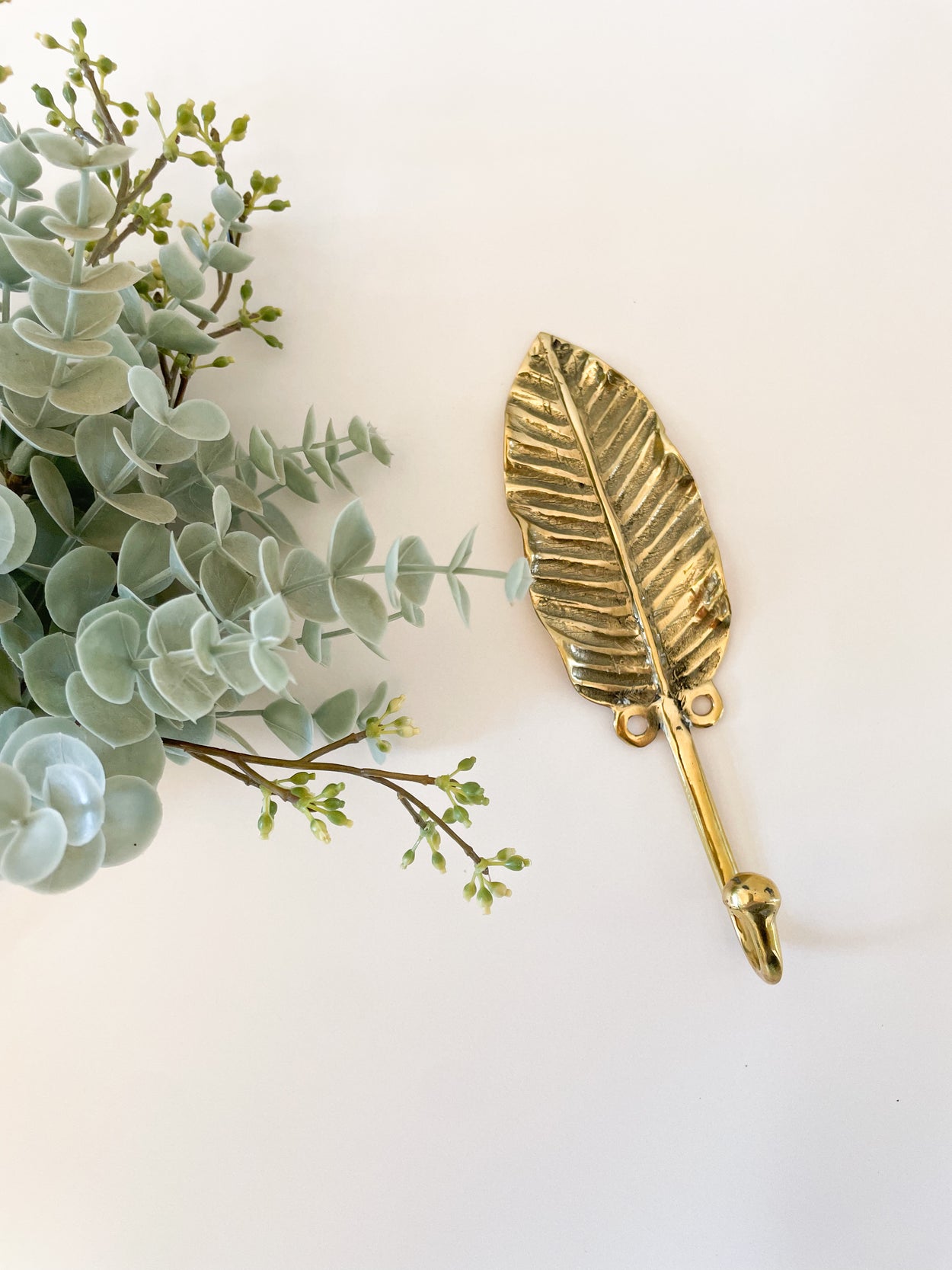 Gold leaf brass hook