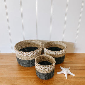 Cowrie Shell Seagrass Basket