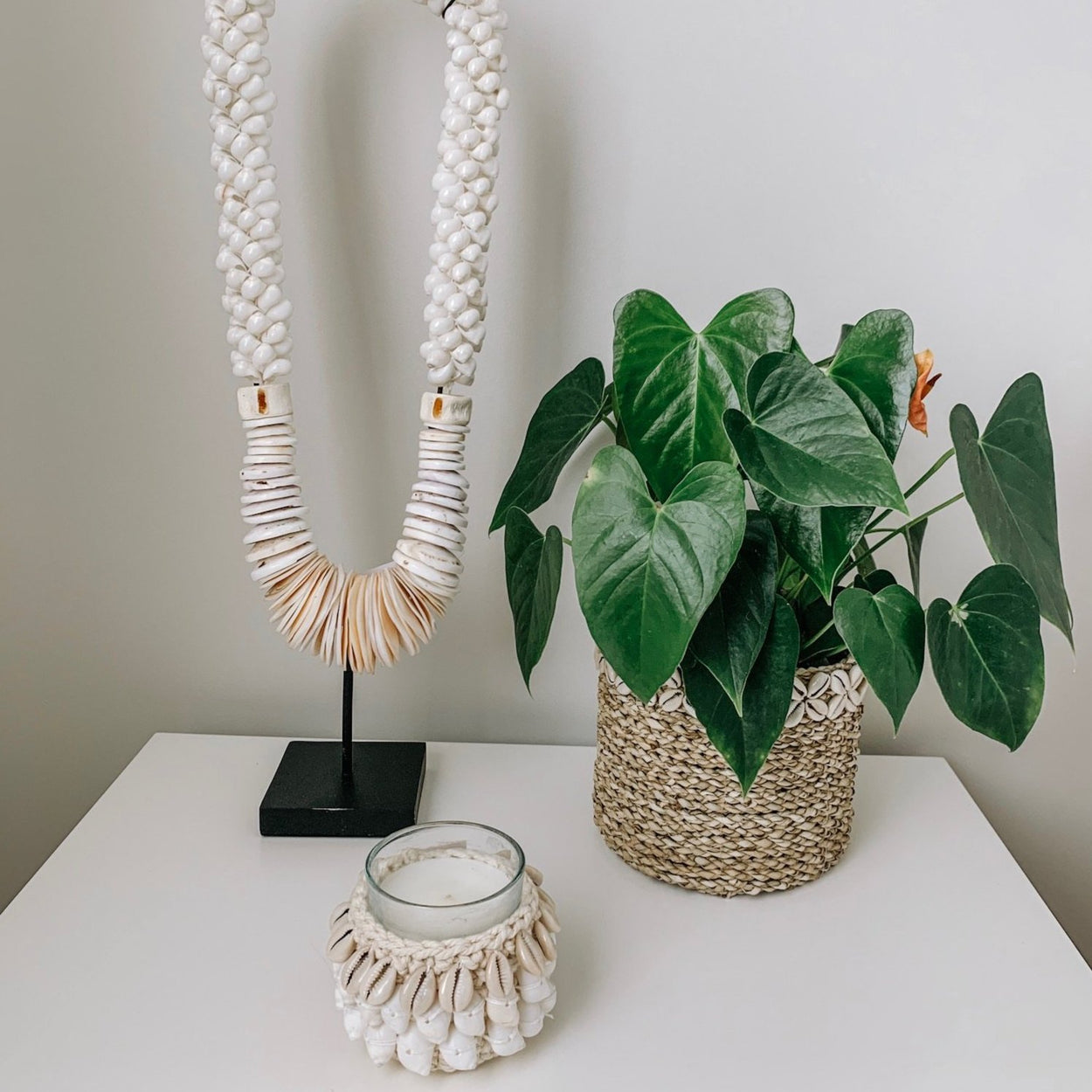 Cowrie Shell Seagrass Basket