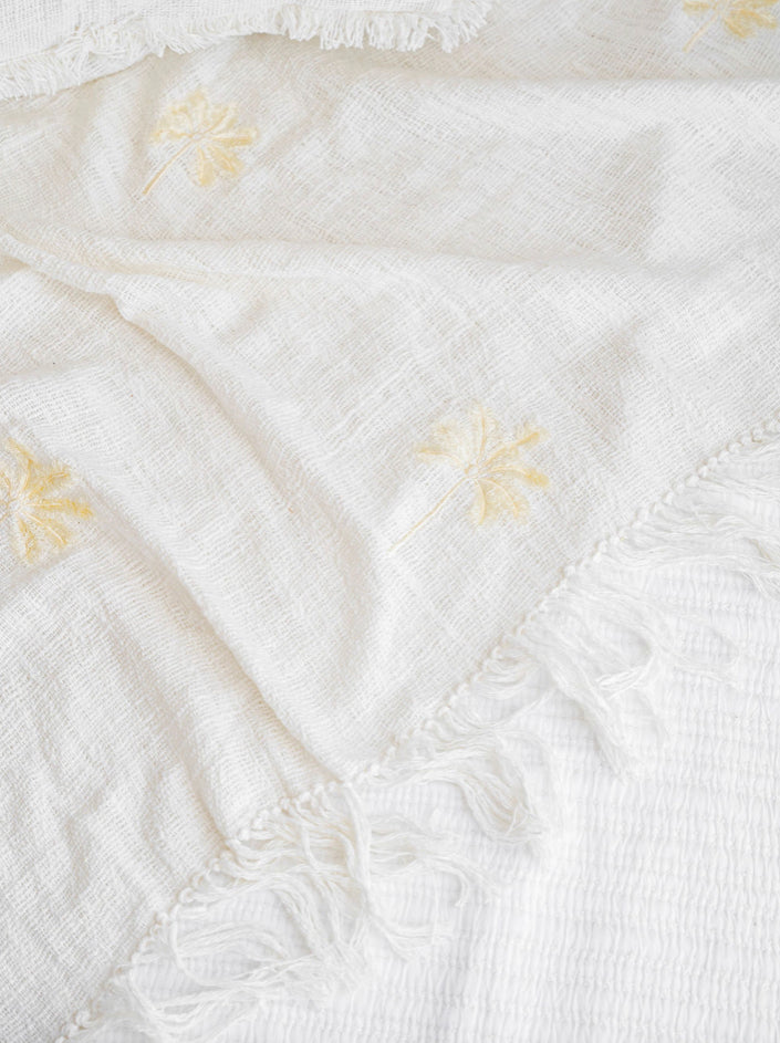 Cotton palm tree throw