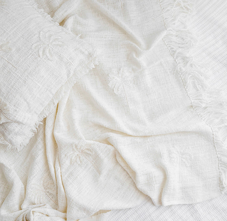 Cotton palm tree throw