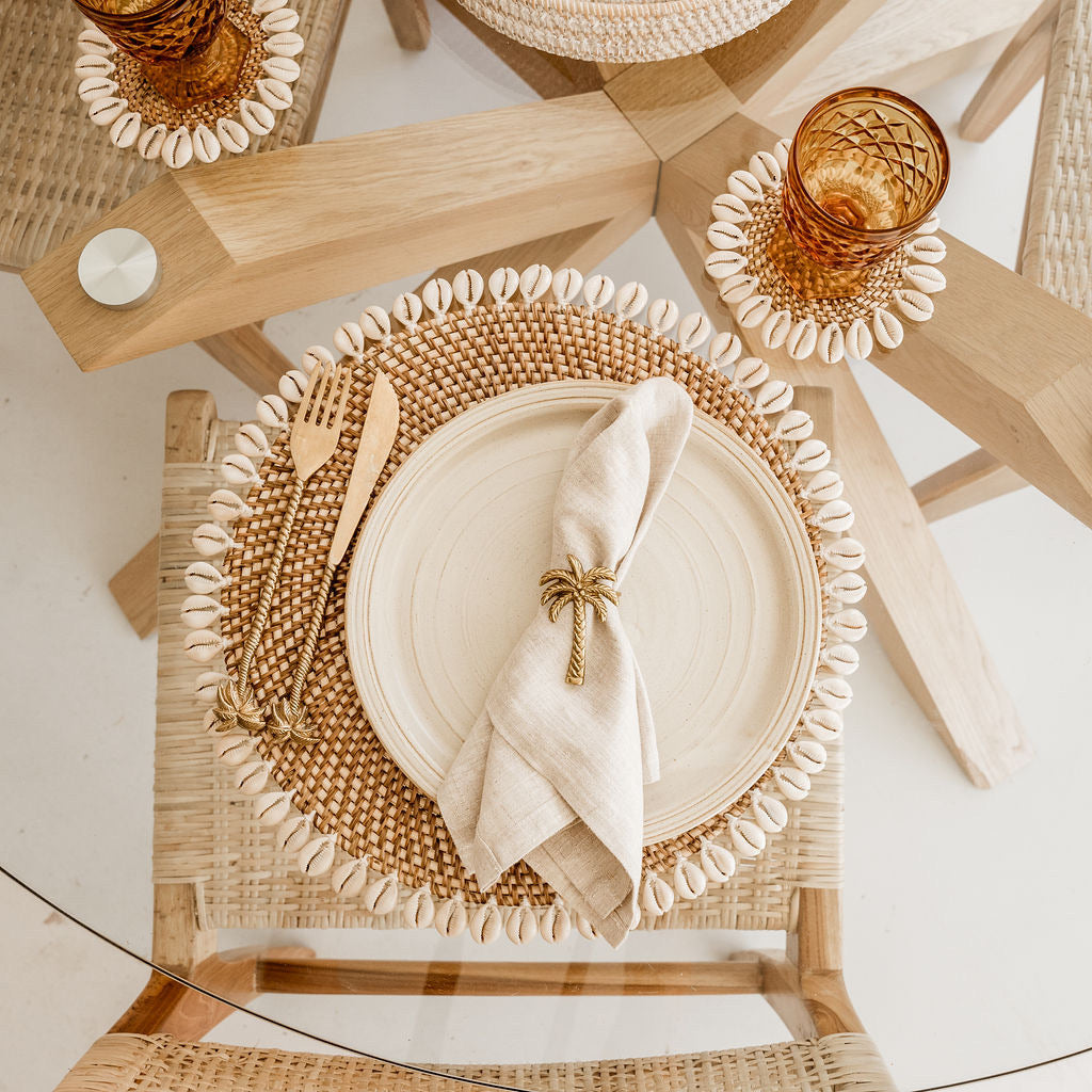 Shell Rattan Coasters