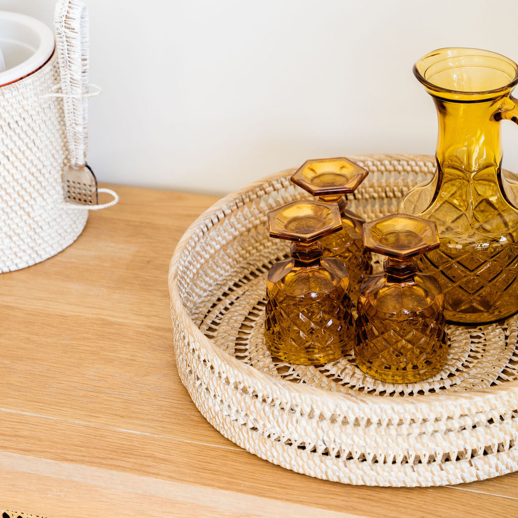 Whitewash Woven Tray