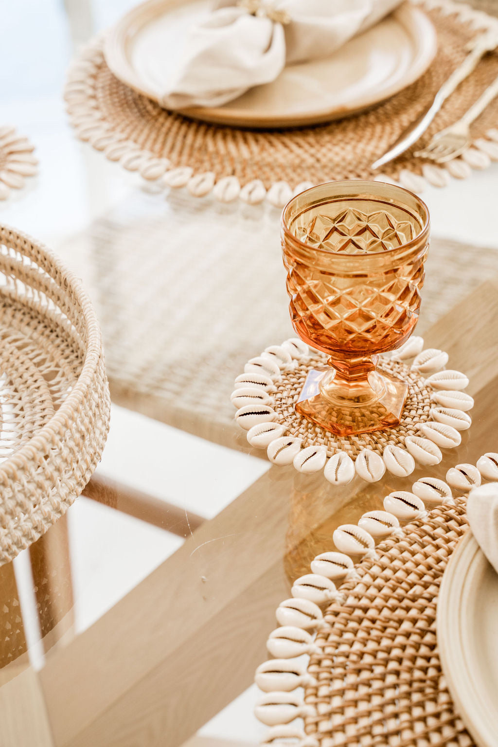 Shell Rattan Coasters
