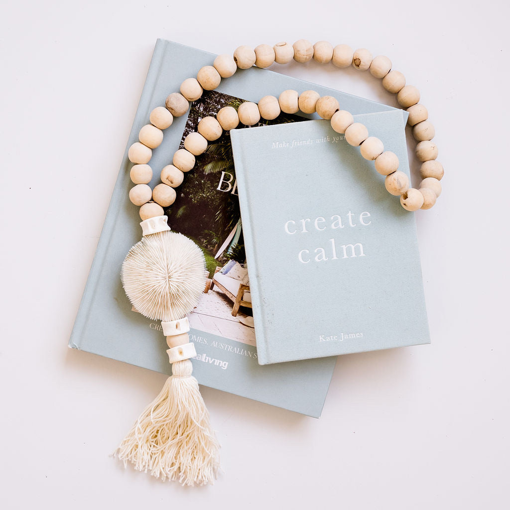 Coral Beaded Tassel