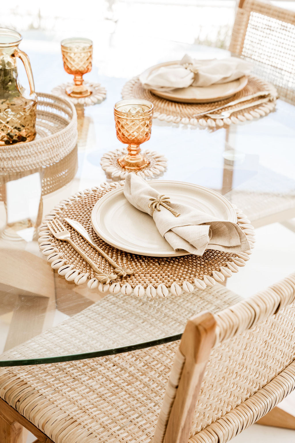 Shell Rattan Placemat