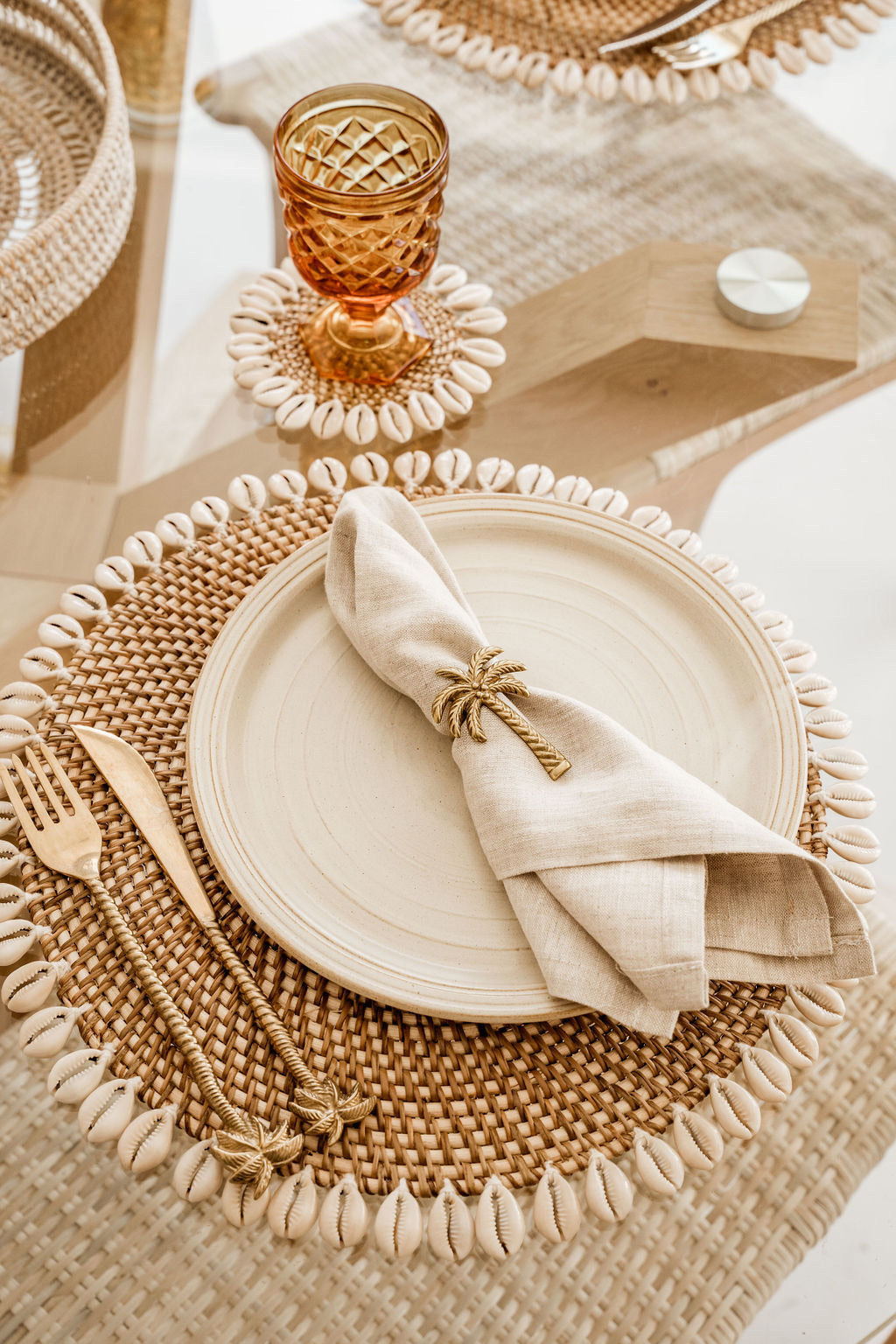 Shell Rattan Placemat