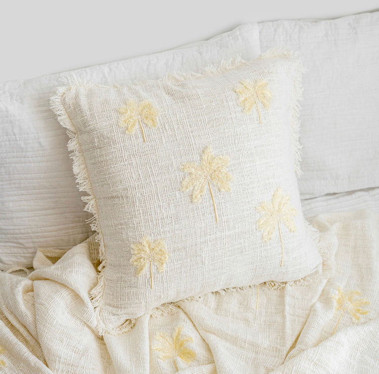 Cotton palm tree throw