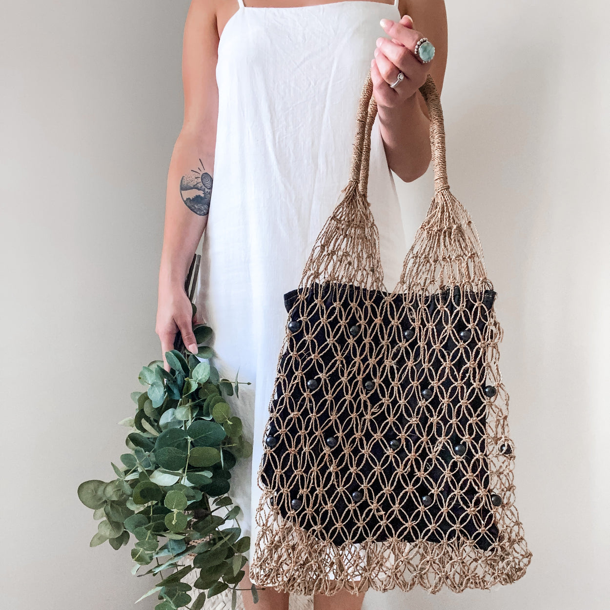 Mykonos Beaded Lined Tote