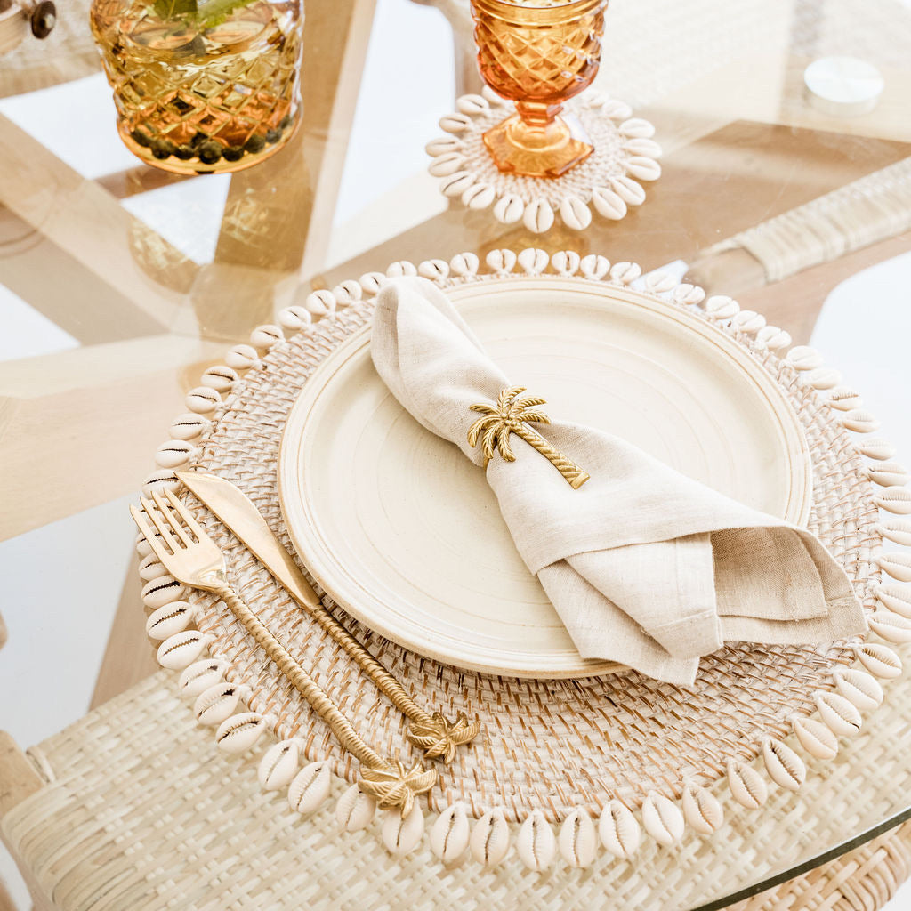 Shell Rattan Coasters