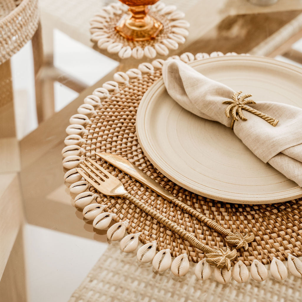 Shell Rattan Placemat