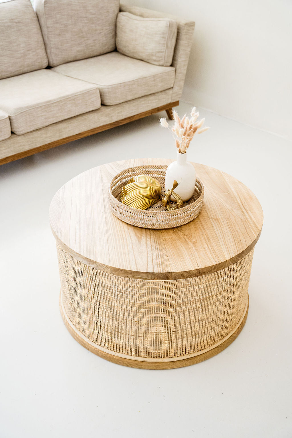 Whitewash Woven Tray