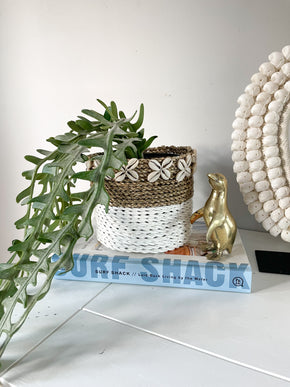 Cowrie Shell Seagrass Basket