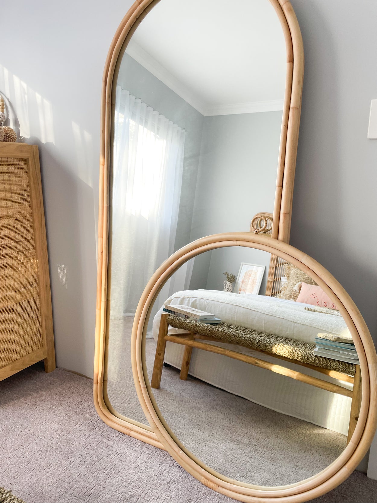 Luna Rattan Mirror