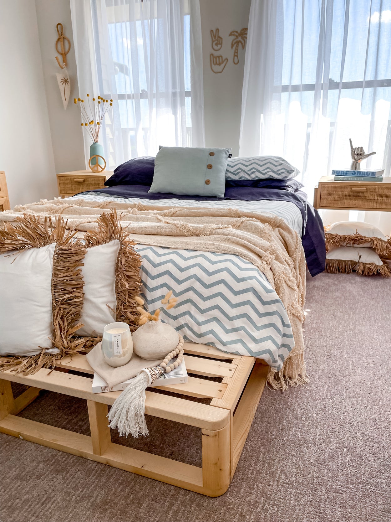Indi cotton throw | Boho and coastal home decor