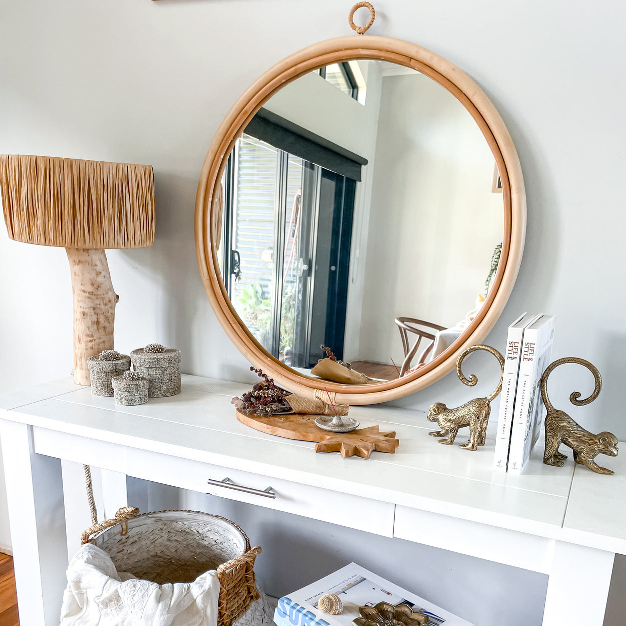 Luna Rattan Mirror