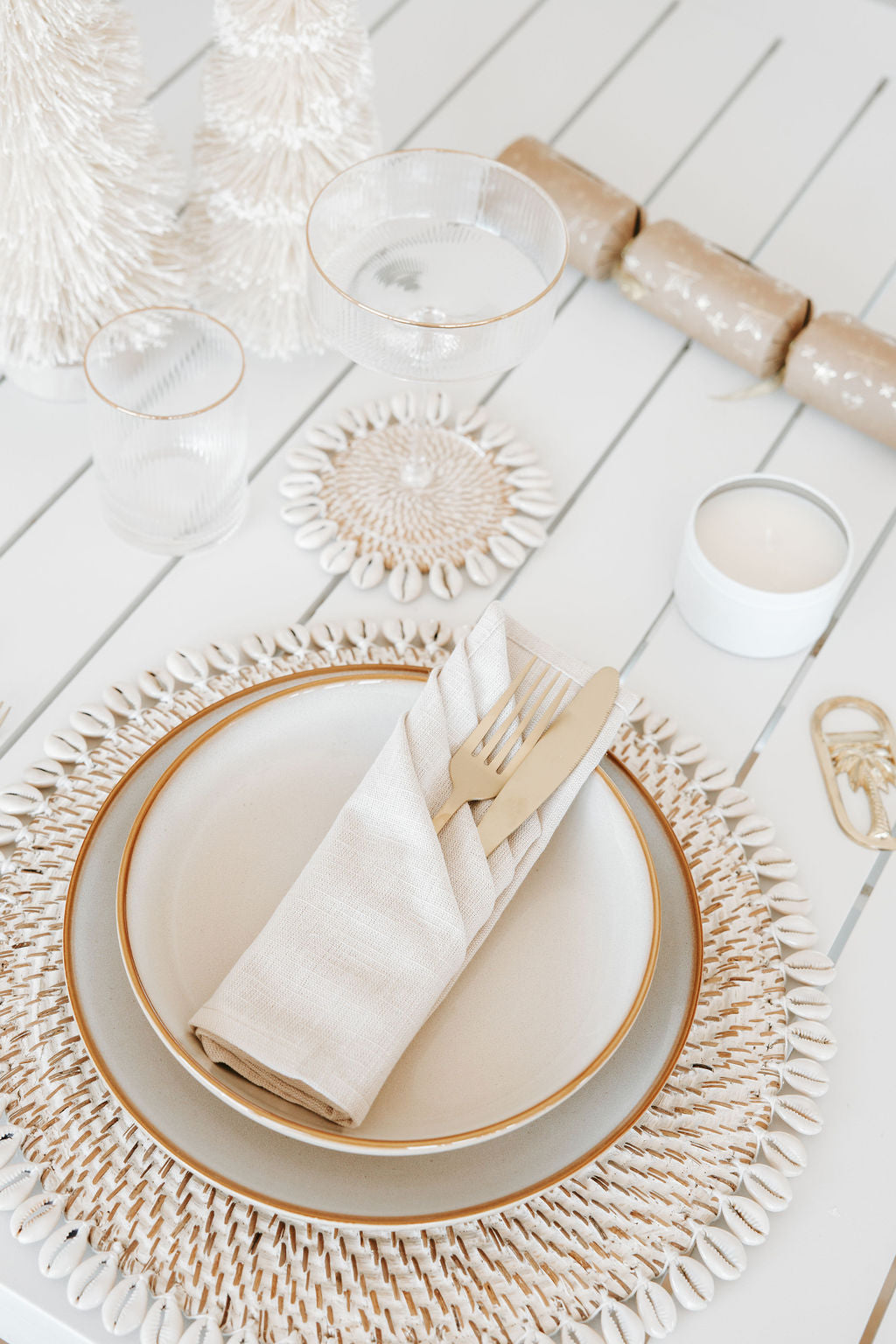 Shell Rattan  Coasters