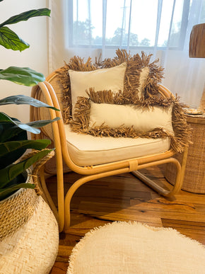 Raffia fringe cushion covers | Coastal Boho Homewares and Decor