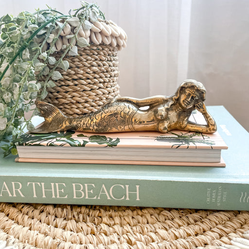 Ariel Brass Mermaid Ornament  |  Coastal Island Decor